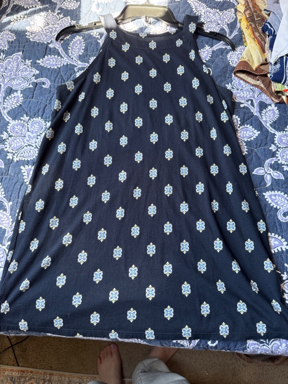 J. Jill sleeveless tunic with Light Blue Floral Print